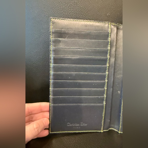 Christian Dior Trotter Saddle Denim Canvas Gray Long Wallet - Picture 6 of 7